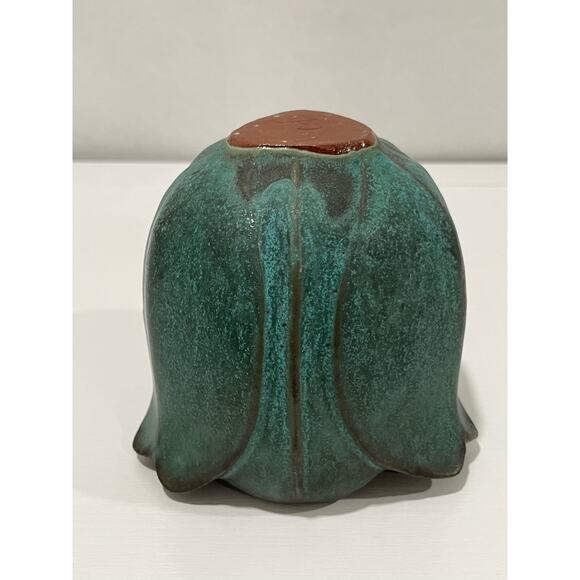 Andersen Design Studios Pottery Maine Vintage Tulip Vase in Verdigris RARE - Picture 4 of 11